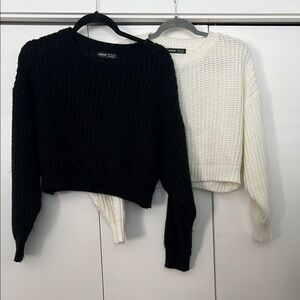 Women's Black and White Sweater Set  - SET OF TWO -